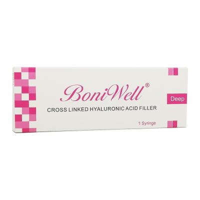 China BoniWell Deep HA Dermal Filler 1ml /2ml/3ml/5ml Crosslinked Injectable Hyaluronic Acid Gel for Facila Countour Lip Fuller Wrinkle Removal for sale