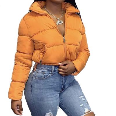 China 2021 Waterproof Long Sleeve Zip Up Parkas Winter Women Warm Cropped Coats Windbreaker Teams Jackets Streetwear for sale