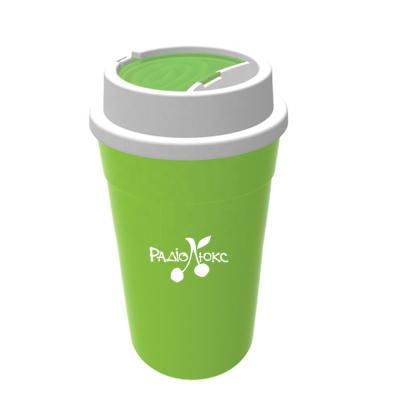 China Wholesale Eco Sign Wall Take Away Biodegradable Plastic Reusable Food Cup With Lids And Straws for sale