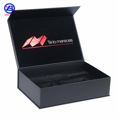 China Handmade Wedding Give Away Gift Black Luxury Magnetic Packaging Box Logo Whiskey Brandy 500ML Paper Gift Box Customization Wine Packaging Box for sale