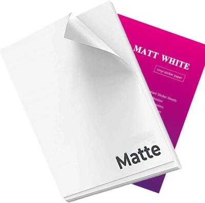 China Matte White Waterproof Colors Inkjet Laser Printer Premium Printable Vinyl Sticker Heat Resistant Vivid Paper Dries Quickly for sale