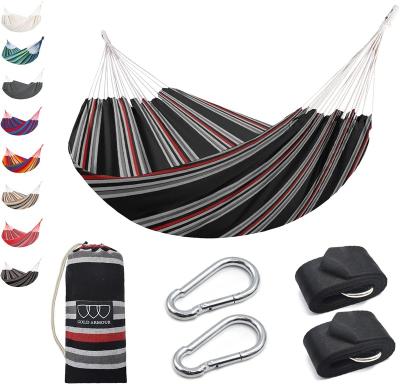 China Comfortable Nylon Portable Camping Hammock With Tree Straps Outdoor Portable Hammock for sale