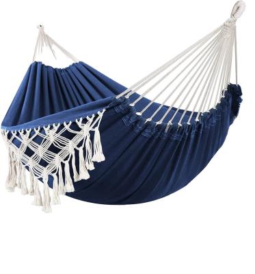 China Large Camping Comfy Outdoor White Bohemian Hammock Brazilian Fringed Carry Bag Hammock Swing Luxury Double Bed For Patio for sale