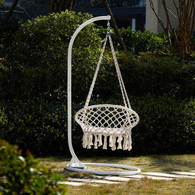 China Comfortable Outdoor Patio Garden Chairs Seat Hanging Egg Swing Patio Swing Chair with Metal Stand for sale