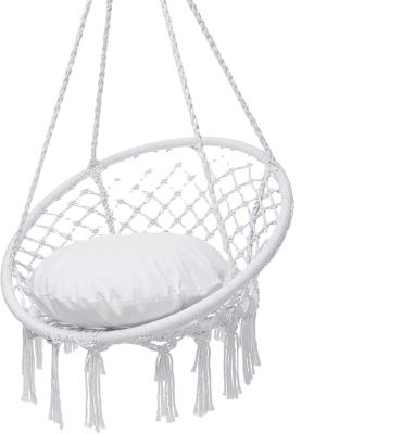 China Outdoor Swing Chair Comfortable Macrame Hammock Rattan Swing Chair Rattan Swing Seat Furniture Outdoor Hanging Garden Swing Chair for sale