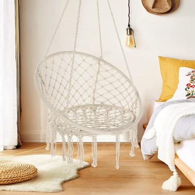 China Comfortable Indoor/Outdoor Basket Swings Arming Rope Macrame Hammock Chair for Adults Patio Swing Chair Hanging for sale