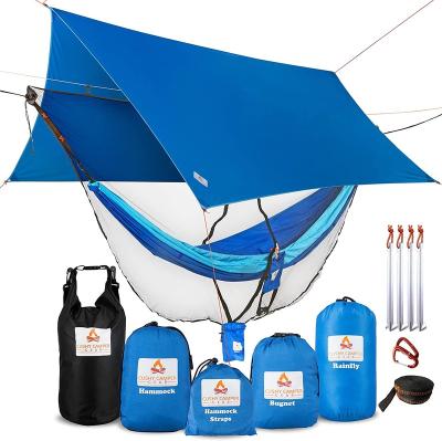 China Waterproof Polyester or Oxford Cloth Lightweight Ripstop Rain Fly Hammock Tarp Cover Tent Shelter for sale