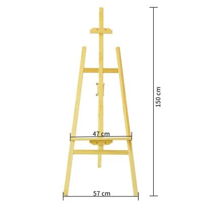 China Easel Light Weight A Frame Floor Easel Adjustable Wooden Easel Wedding Painting Easel For Painting for sale