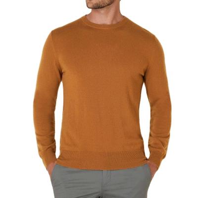 China Anti-pilling Winter Men's Round Neck 100% Pure Cashmere Long Sleeve Knitted Sweater for sale