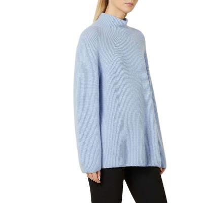 China Anti-pilling New High Quality Cashmere Rib Half Neck Cashmere Sweater 30% Wool 70% Ladies Sweater for sale