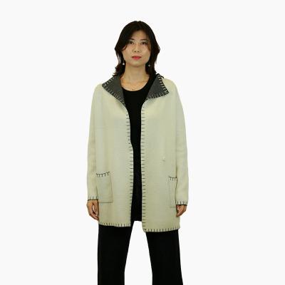 China New Fashion Trendy Women's Long Sleeve Double Layer Wool Cashmere Blend Coat for sale