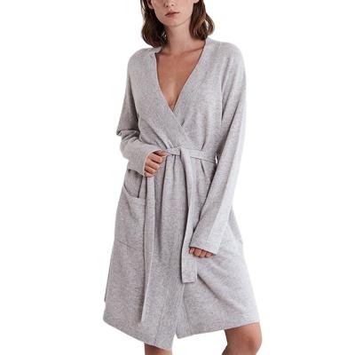 China Long Sleeve Cashmere Wool Cashmere Women Bathrobe Fashion Breathable Comfortable Custom Long Sleeve Knit Cardigan Long Robe for sale