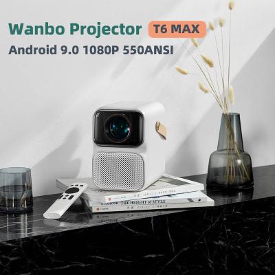 China LCD Projector 1080P 550ANSI Lumens Electric-focus 5G WIFI Screen BT5.0 2+16GB AI Voice Control Home Theater Wanbo T6 Max Android 9.0 for sale