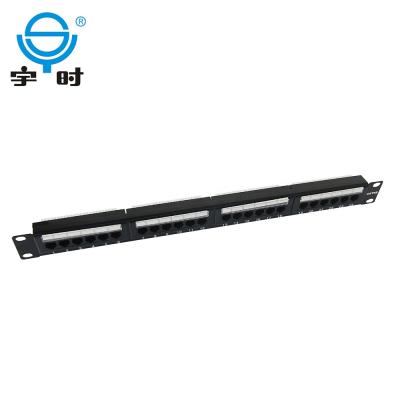 China 19inch 1u 24ports RJ45 Cat5e 6 Network Cabling System Patch Panel for sale