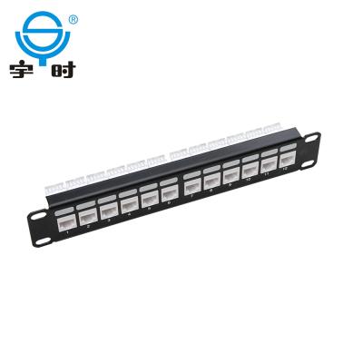 China Modular Network Cabling System 10inch RJ45 12ports Patch Panel , Cat5E / Cat6 Patch Panel for sale