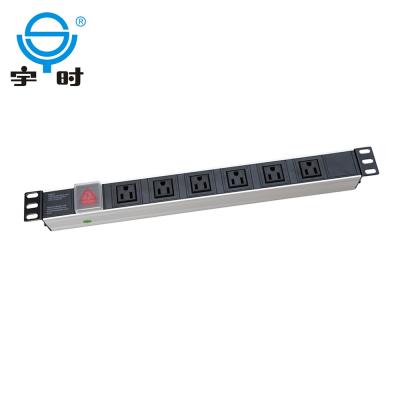 China Aluminum Alloy Or Plastic 1u 19 Inch Us Plug PDU , 6ways 8ways PDU for sale