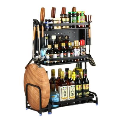 China Hot sale L type viable unique design three-layer seasoning rack with chopper rack for sale