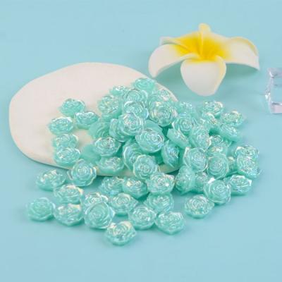 China DIY Jewelry Making Wholesale Shiny 17mm Rose Acrylic Plastic Perspex Beads Silicone Beads Flat Bottom Acrylic Loose Beads for sale