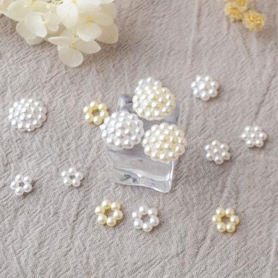 China Fashion Trendy Flower Beaded Accessory High Quality Half Round ABS Bead Jewelry Accessories For Wholesale for sale