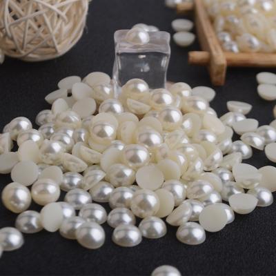 China Wholesale Fashionable Multi Option ABS Plastic 1.5-25mm Size Half Round Faux Pearl Flat Back Beads For DIY Decoration for sale