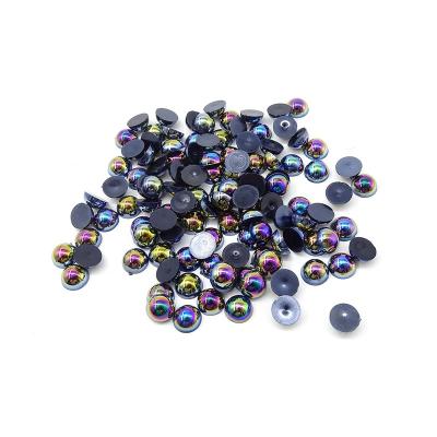 China Jewelry Making ABS Loose Half Cut Beads Flatback Half Round Colored Plastic Beads for sale