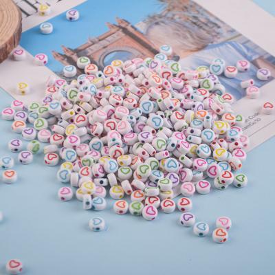 China Fashionable Colorful Acrylic Star Letter and Heart Alphabet Beads Smile Face Beads for DIY Necklace Bracelet Jewelry Accessories 4*7mm Loose for sale