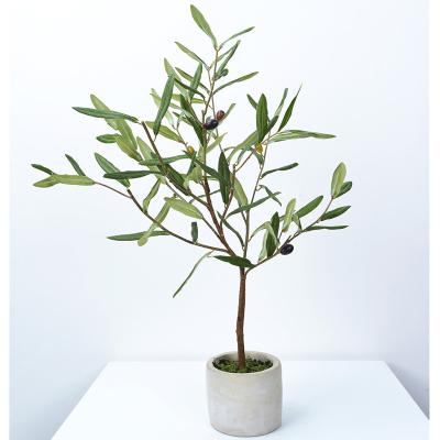 China Art Decor 2021 New Arrivals Bonsai Olive Tree Table Potted Plant Artificial Olive Trees With Fruits for sale