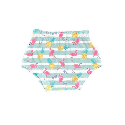 China Breathable Baby Shorts Flamingo Pattern Girls Summer Milk Silk Clothes Comfortable for sale