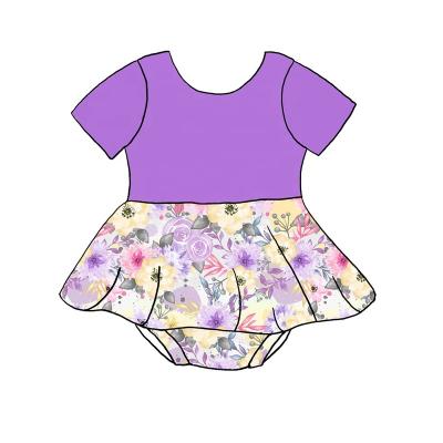 China Spandex/Cotton Baby Overalls Summer Girl Fancy Floral Fancy Floral Romper Casual Infant Soft Clothing for sale