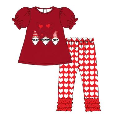 China Casual Girls Love Outfits Valentine's Day Toddler Infant Suits Girl Love Clothes Wholesale for sale