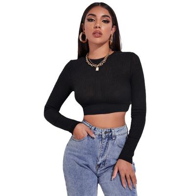 China Spring and autumn European and American new women's long-sleeved lace-up backless sexy QUICK-DRY T-shirt for sale