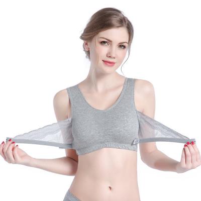 China Breathable Pure Cotton No Steel Ring Plus Size Women's Underwear Cross Gather Seamless Sleep Lace Vest Sports Bra for sale