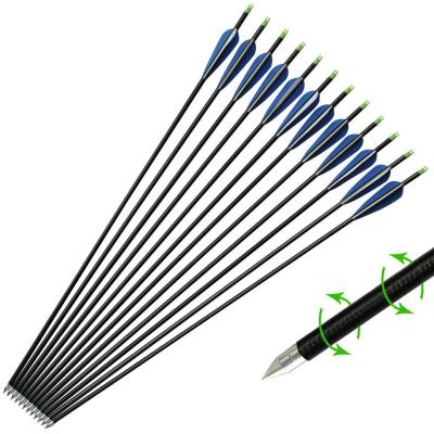 China Hunting Archery Arrows OD7.6MM Spine 500 Recurve Fiberglass Arrows 32inch For Shooting Practice for sale