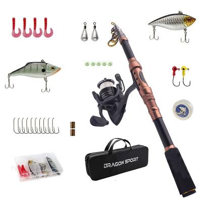 China Carbon Dragon Sports Carbon Fiber Fishing Rod and Full Reel Combo Set Kit Accessories for Beginners Adults Freshwater Saltwater for sale