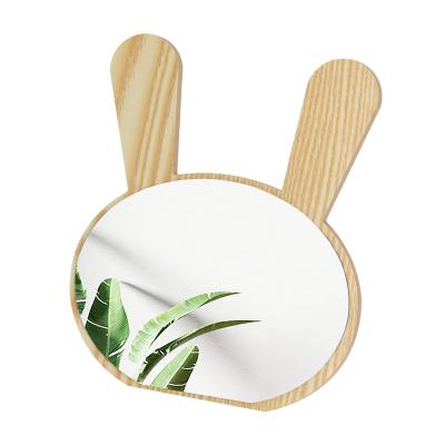 China Jinn Home Baby Rabbit Small Frame Glass Mirror Eco-friendly Decorative Wall Mirror Wooden Table Display for sale