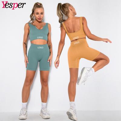 China New Summer Breathable Spandex Customized Gym Fitness Gym Workout Spring Women's Shorts Two Piece Sets for sale