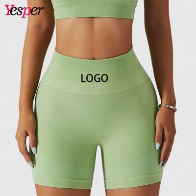 China Breathable Women High Waist Jogger Running Nylon Butt Crack! crack! Sporty Workout Yoga Shorts Custom Gym Shorts for sale