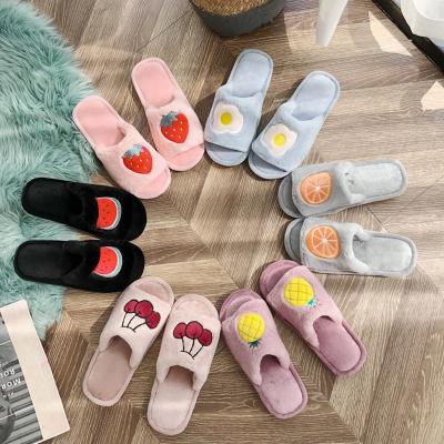 China Wholesale Warm Lady Pink Faux Home Slippers Fashion Wedge Fur Women Lightweight Shoes for sale