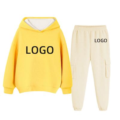 China New color logo boy clothing plush casual slippers long sleeve workout set little coats boutique girl 2022 children winter clothes for sale