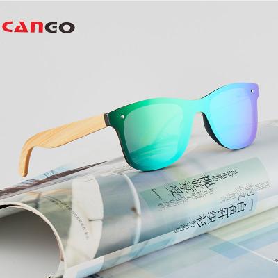 China Custom fashion durable bamboo rimless oversized polarized sunglasses reflect sun glass men uv400 for sale