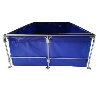 China Large Custom Viable Flexible Collapsible Collapsible PVC Fish Canvas Breeding Tank For Agriculture for sale