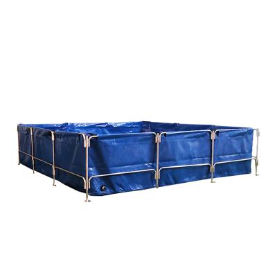 China Viable Wholesale China Aquaculture System Rectangular PVC Tarpaulin Large Fish Farming Tank for sale