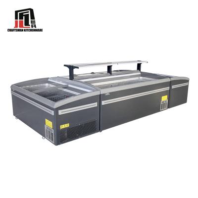 China Single-temperature Refrigerated Supermarket Open Top Commercial Display Showcase Island Freezer for sale