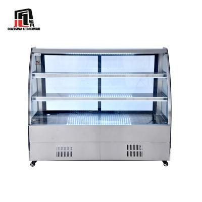 China Single-temperature Cooler Stainless Steel Cake Display Showcase Fridge Bakery Freezer for sale