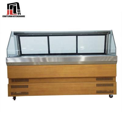 China Single-temperature Stainless Steel Dual Temperature Deli Cabinet 2C to 8C 0C to -12C Meat Showcase Freezer for sale