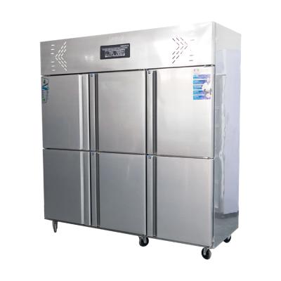 China best selling Double-temperature Table Freezer Stainless Steel 6-Door Double-temperature Refrigerator and Freezer for sale