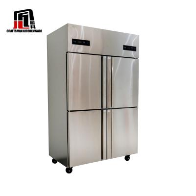 China Professional Stainless Steel 4 Doors Single-temperature Refrigerated Refrigerator Cabinet For Kitchen Restaurant for sale