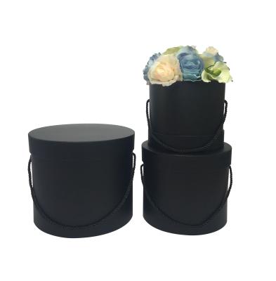 China Gift & Luxury Rigid Paper Portable Flower Box Craft Gift Wrapping Florist Round Floral Boxes for sale