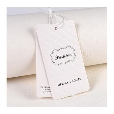 China Recycled Material Cardboard Garment Logo Apparel Hang Tag String Black And White Card For Product Display for sale