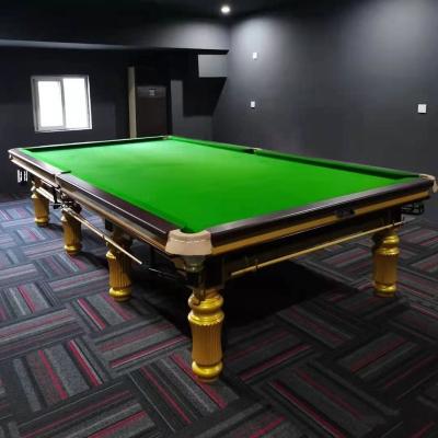 China Real Leather Economical Pocket Custom Design Standard Billiard Table Highly Used Quality12ft Billiard Table Commercial Club Guarantee for sale